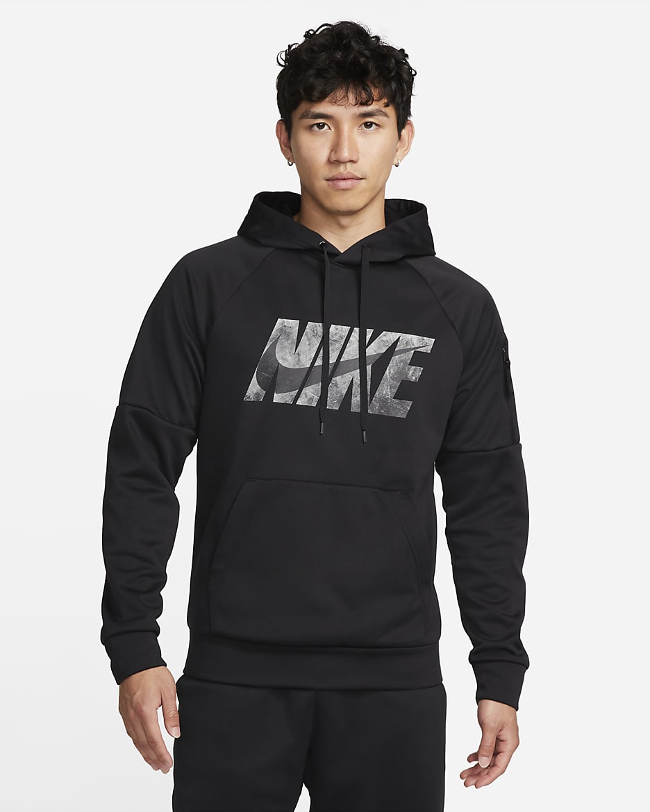 Black nike therma hoodie online